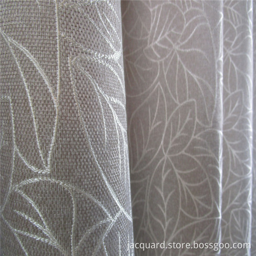 Leaf Pattern Jacquard Curtain